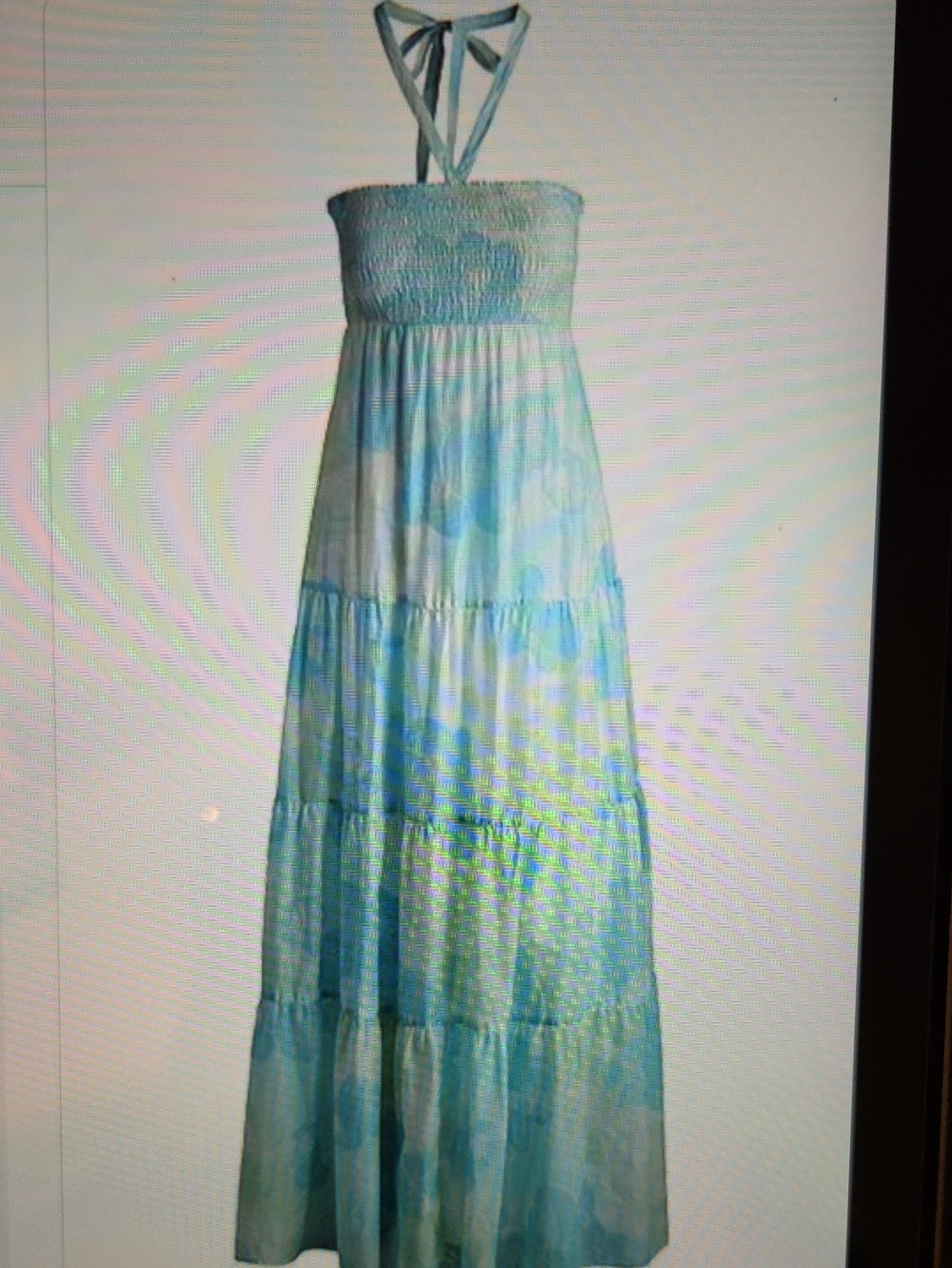 Strapless Maxi Sundress in Aqua Floral